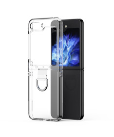 Coque Samsung Galaxy Z Flip 5 Transparente avec Anneau Métallique