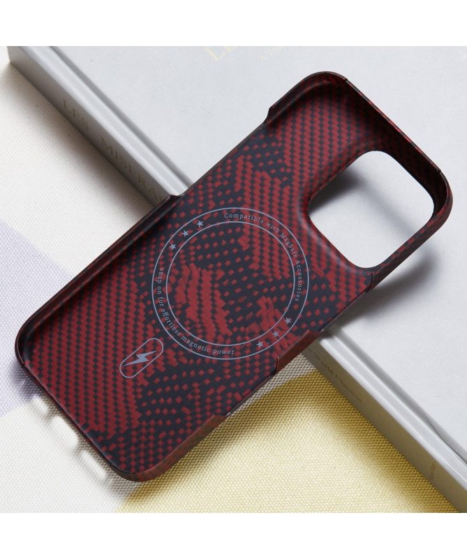 Coque iPhone 16 Pro Max Red Camouflage Shadow