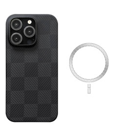 Coque iPhone 16 Pro Max en fibre d’aramide Checkerboard