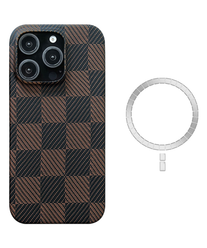 Coque iPhone 16 Pro Max en fibre d’aramide Checkerboard