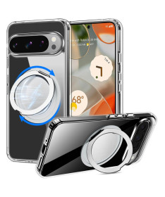 Coque Google Pixel 9 / 9 Pro Magnétique Transparente avec Support Rotatif